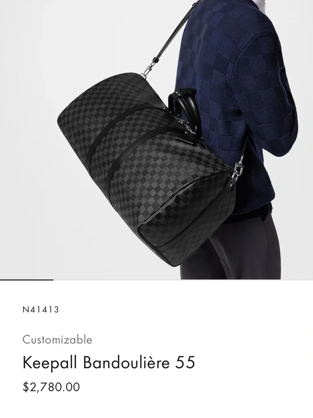 Louis Vuitton Keepall Bandouliére 55 - Damier Graphite Canvas